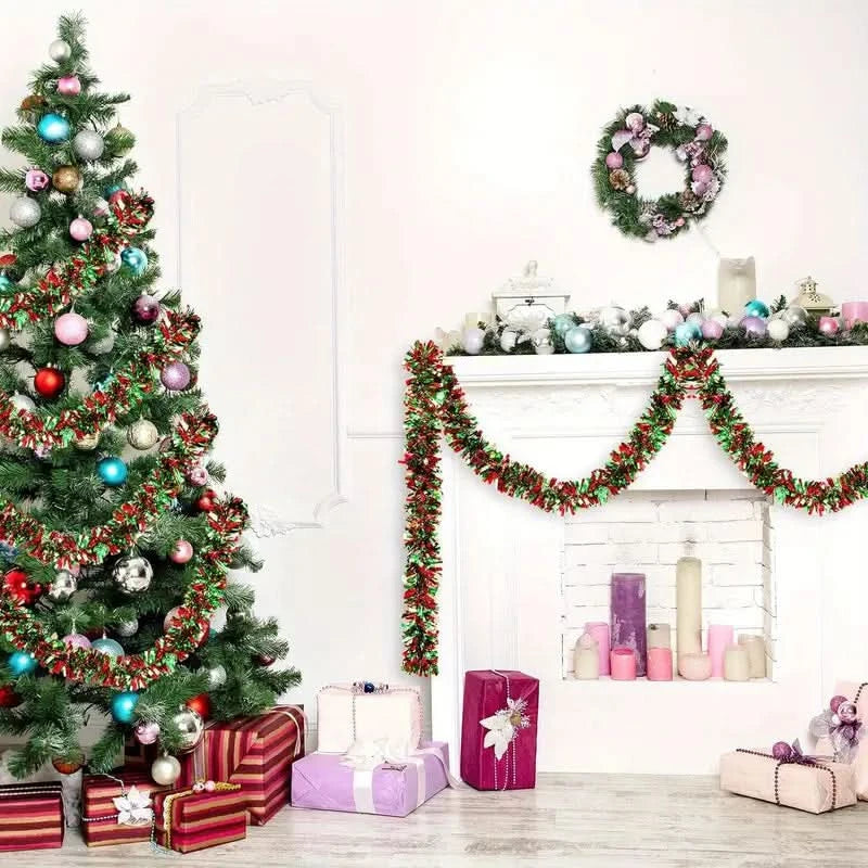 Festão Natalino Fake Verde com Vermelho - Imagem 2