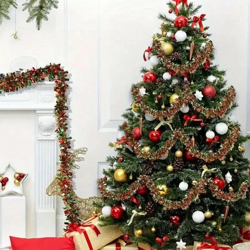 Festão Natalino Fake Verde com Vermelho - Imagem 4