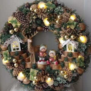 Guirlanda Decoração Natalina Luxo com Led 55CM