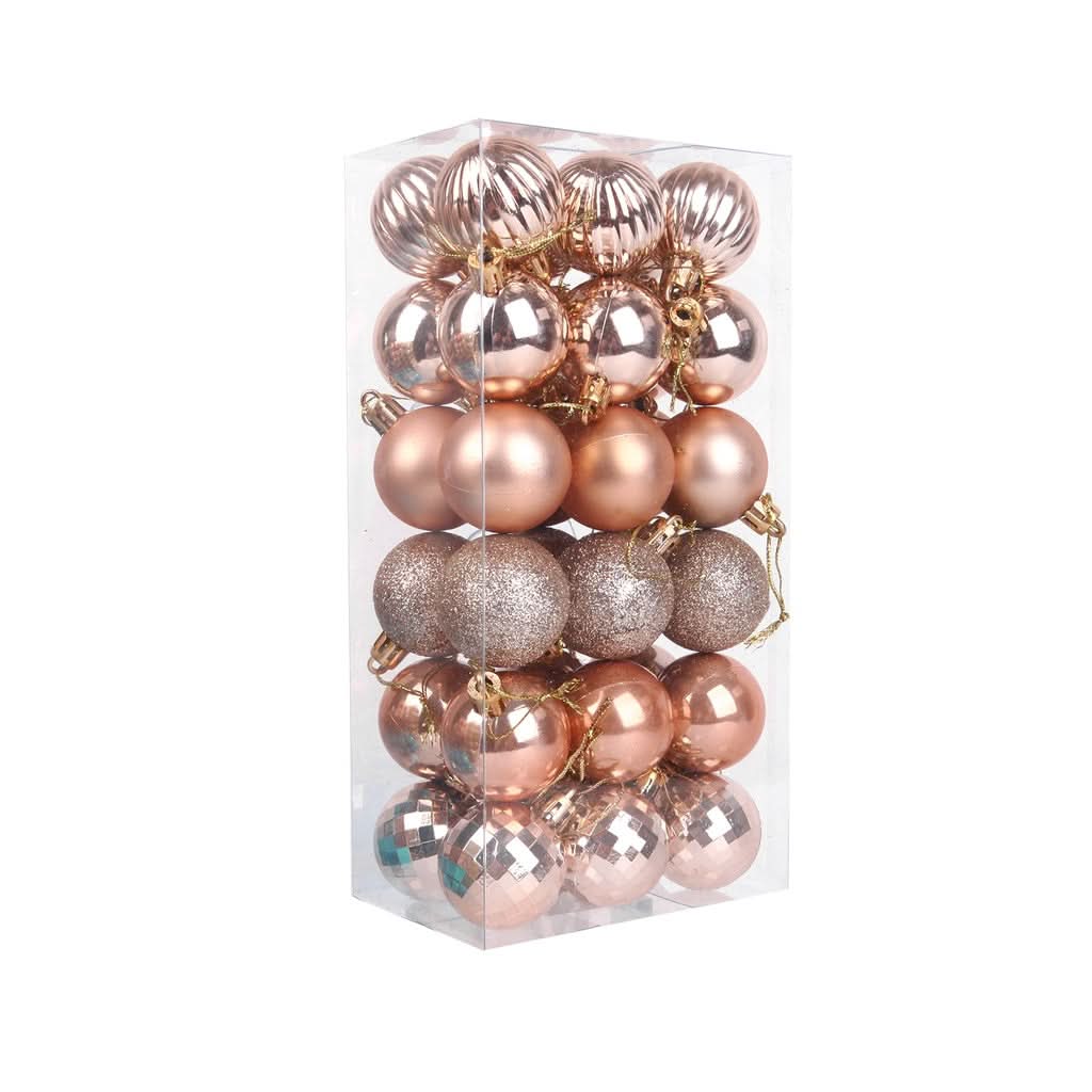 Decoração De Natal / 4cm 36 Peças Bolas Coloridas De Natal Com Glitter - Imagem 20