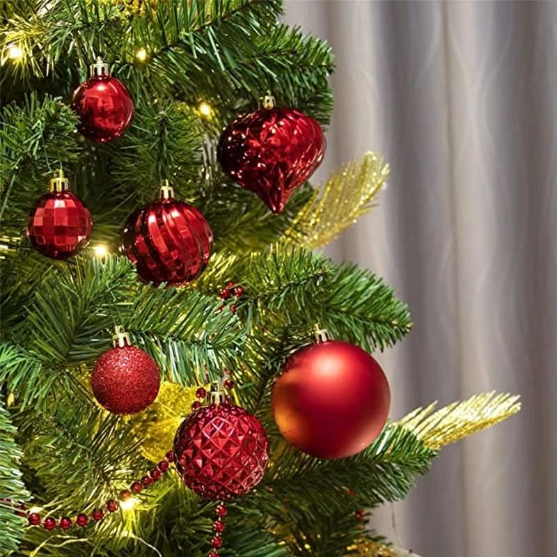 Decoração De Natal / 4cm 36 Peças Bolas Coloridas De Natal Com Glitter - Imagem 3