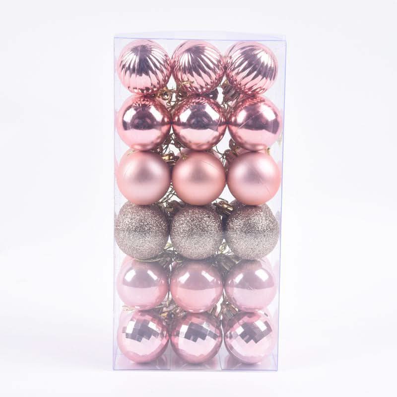 Decoração De Natal / 4cm 36 Peças Bolas Coloridas De Natal Com Glitter - Imagem 9