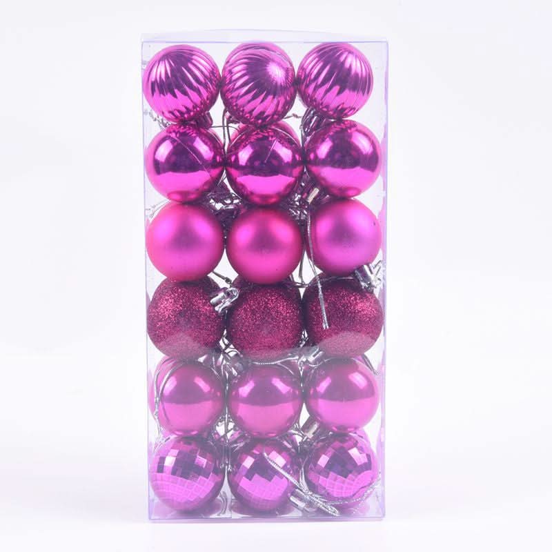 Decoração De Natal / 4cm 36 Peças Bolas Coloridas De Natal Com Glitter - Imagem 13