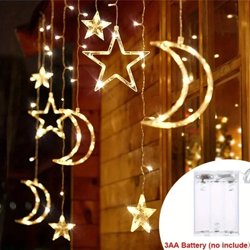 Luzes de Fada Estrela e Lua LED Solar - Encanto Natalino - Imagem 16