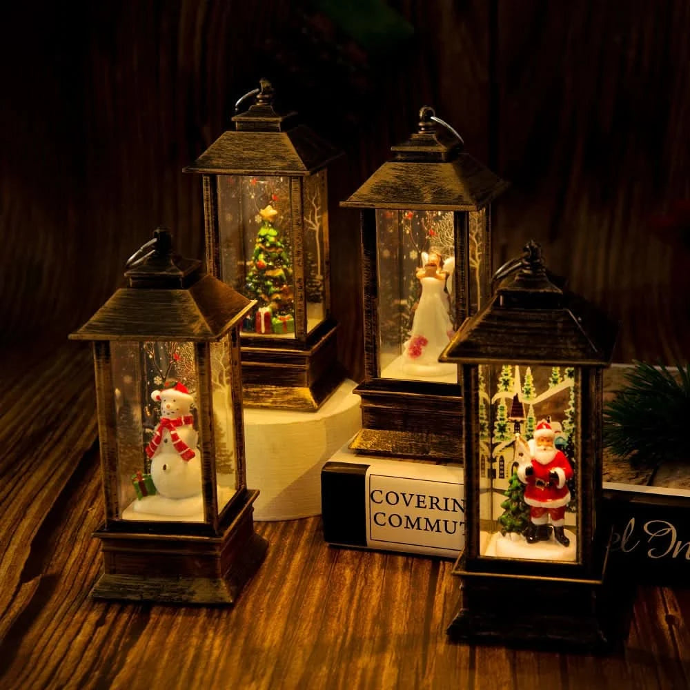 Luz Noturna Decorativa Natalina com Papai Noel e Boneco de Neve - Imagem 2