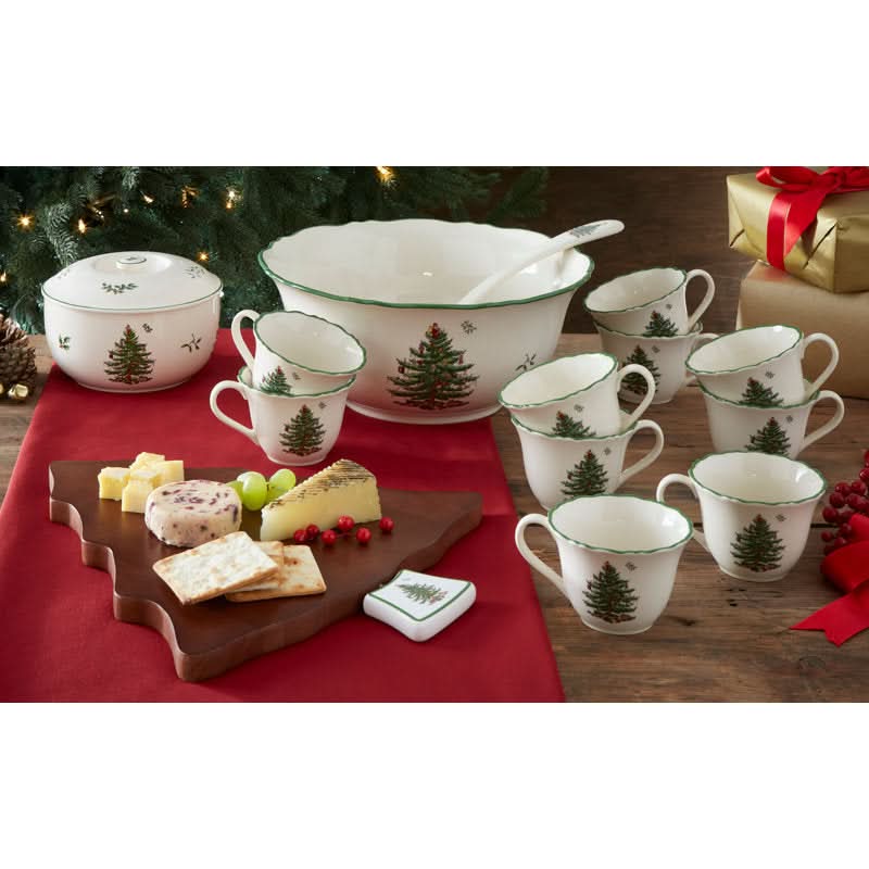 Kit 10 Peças de Porcelana - Estampa Árvore de Natal - Imagem 5